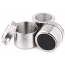 4 Porta Condimento Tempero Inox Magnético Imã Geladeira