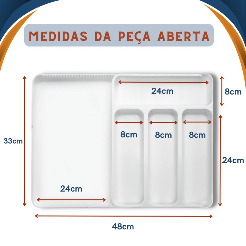 Organizador De Gaveta Extensível Divisor Porta Talheres Utensílios Cozinha Banheiro