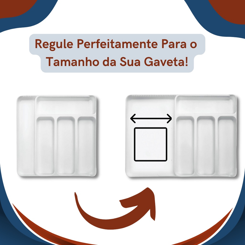 Organizador De Gaveta Extensível Divisor Porta Talheres Utensílios Cozinha Banheiro