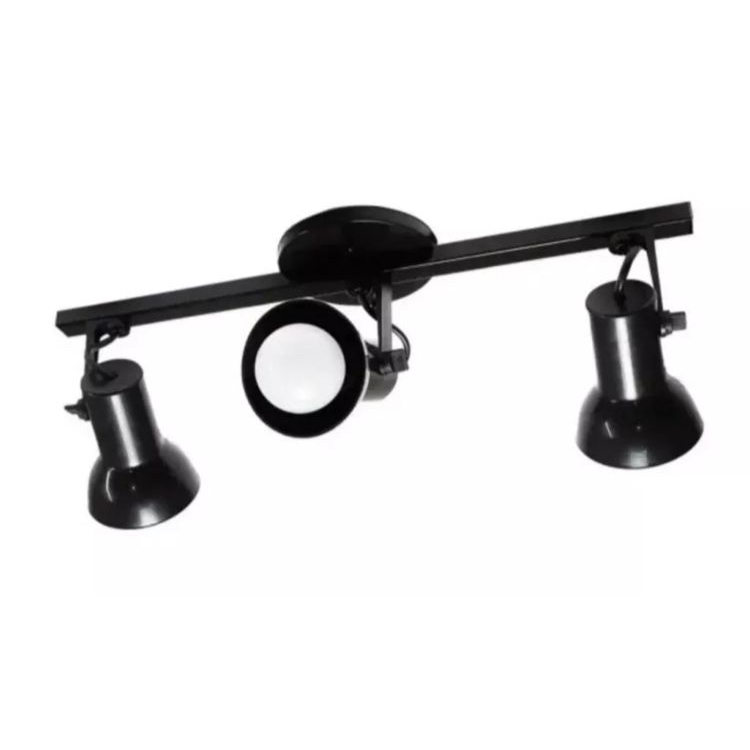 Luminária Spot Trilho Triplo 3 Sobrepor Direcionável E-27 Para Lâmpadas Led Bulbo