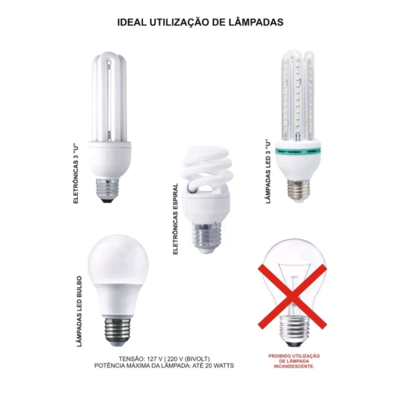 Luminária Spot Trilho Triplo 3 Sobrepor Direcionável E-27 Para Lâmpadas Led Bulbo