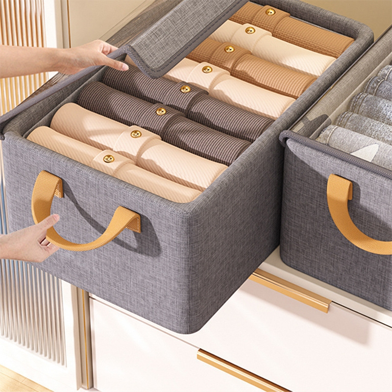 Caixa Organizadora Dobrável Multiuso Com Tampa Feita em TNT Resistente E Ecológico