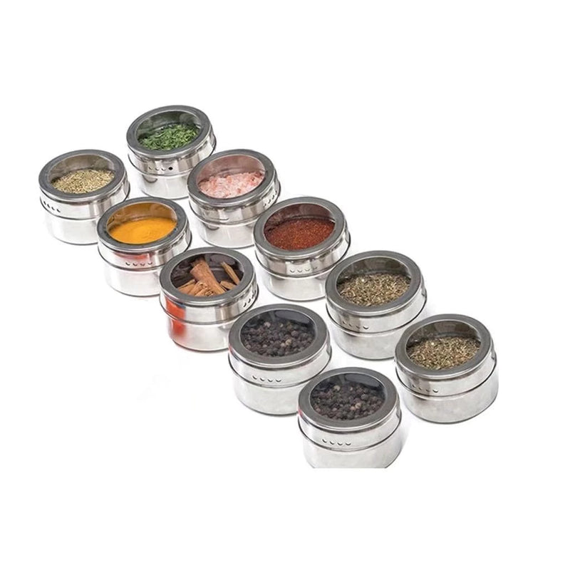 4 Porta Condimento Tempero Inox Magnético Imã Geladeira